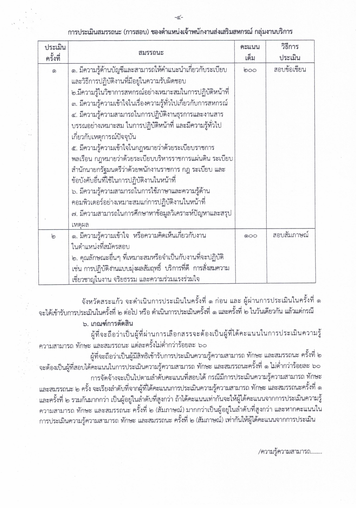 ประกาศจังหวัดสระแก้ว เรื่อง รับสมัครบุคคลเพื่อเลือกสรรเป็นพนักงานราชการทั่วไป ตำแห page 0004